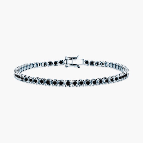 Bransoletka tenisowa Luminy 3,2mm: białe złoto, czarne diamenty